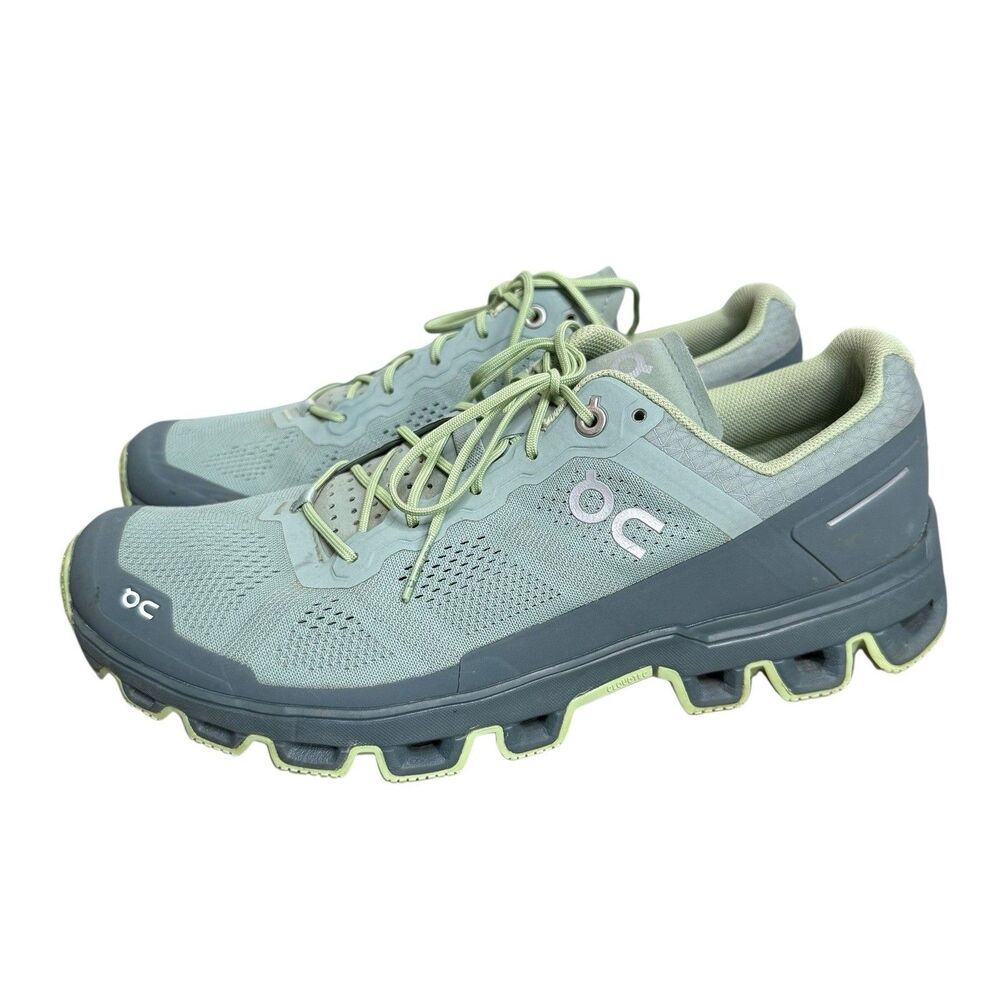 ON CLOUDVENTURE Running Shoes Sneaker Green Gray Women’s Size 10 Cloudtec - Picture 2 of 9
